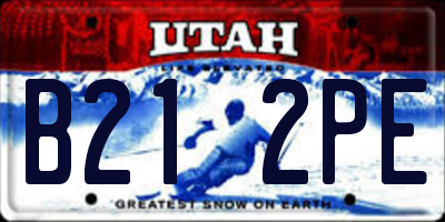 UT license plate B212PE