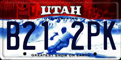 UT license plate B212PK