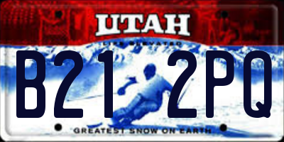 UT license plate B212PQ