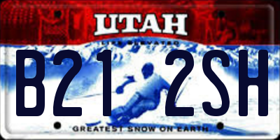 UT license plate B212SH