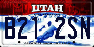 UT license plate B212SN