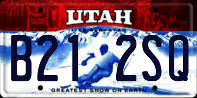 UT license plate B212SQ