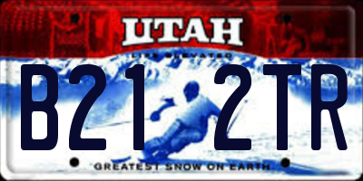 UT license plate B212TR