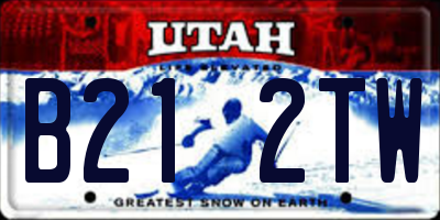 UT license plate B212TW