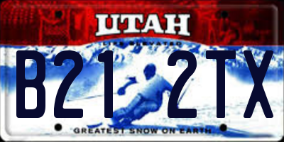 UT license plate B212TX