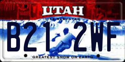 UT license plate B212WF