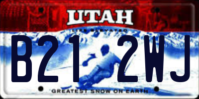 UT license plate B212WJ