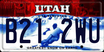 UT license plate B212WU