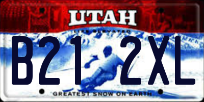UT license plate B212XL