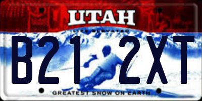 UT license plate B212XT