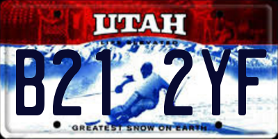 UT license plate B212YF