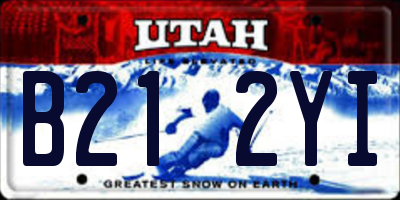 UT license plate B212YI