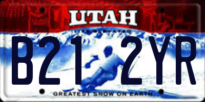 UT license plate B212YR