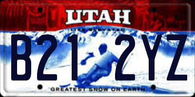 UT license plate B212YZ
