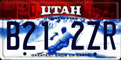 UT license plate B212ZR