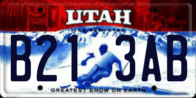 UT license plate B213AB