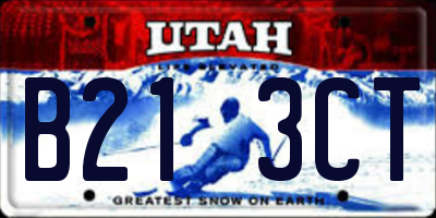 UT license plate B213CT