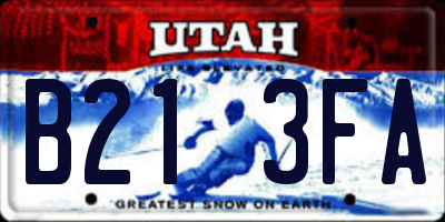 UT license plate B213FA