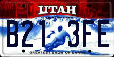 UT license plate B213FE