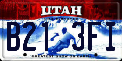 UT license plate B213FI