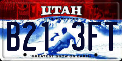 UT license plate B213FT