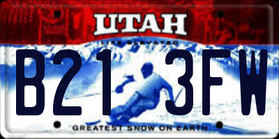 UT license plate B213FW