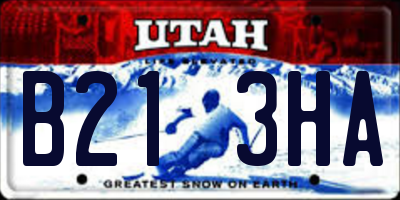 UT license plate B213HA