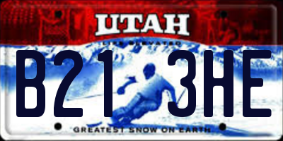 UT license plate B213HE