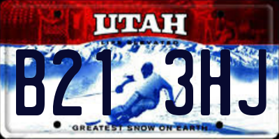 UT license plate B213HJ