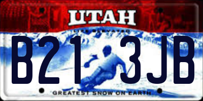 UT license plate B213JB