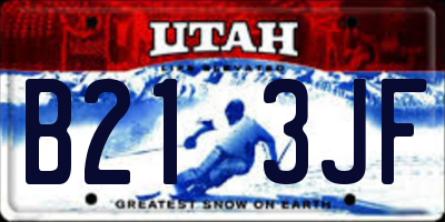 UT license plate B213JF