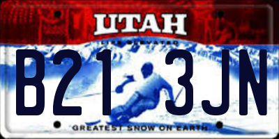 UT license plate B213JN