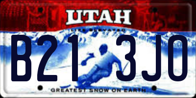 UT license plate B213JO