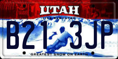 UT license plate B213JP