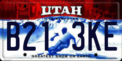 UT license plate B213KE