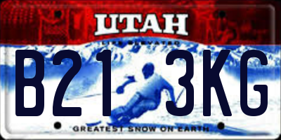 UT license plate B213KG