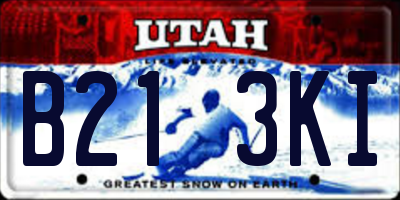 UT license plate B213KI