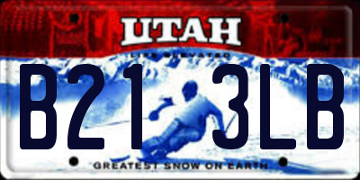 UT license plate B213LB