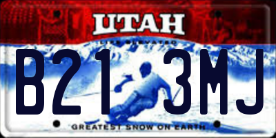 UT license plate B213MJ