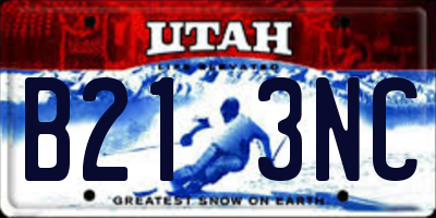 UT license plate B213NC