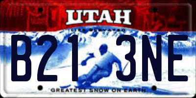 UT license plate B213NE