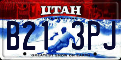UT license plate B213PJ