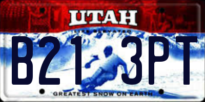 UT license plate B213PT