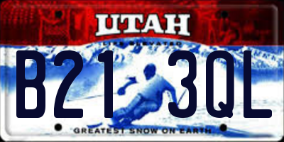 UT license plate B213QL