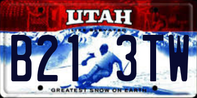 UT license plate B213TW
