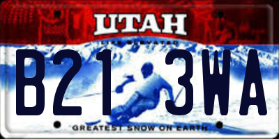 UT license plate B213WA