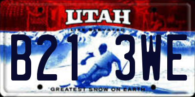 UT license plate B213WE