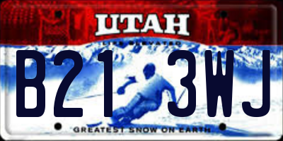 UT license plate B213WJ