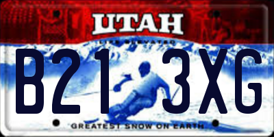 UT license plate B213XG