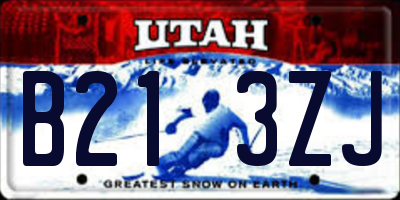 UT license plate B213ZJ